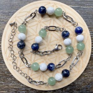Calming necklace with Howlite, Aventurine and Sodalite