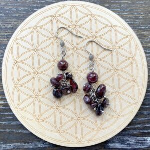 Garnet Cluster Earrings