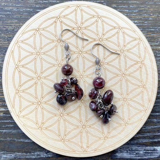 Garnet Cluster Earrings