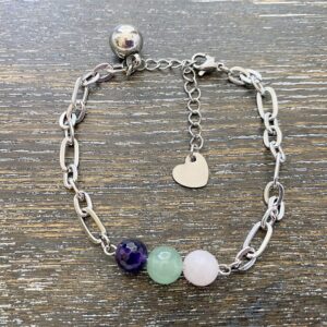10mm ball charm bracelet with crystal
