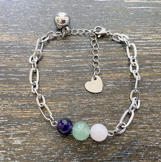 10mm ball charm bracelet with crystal