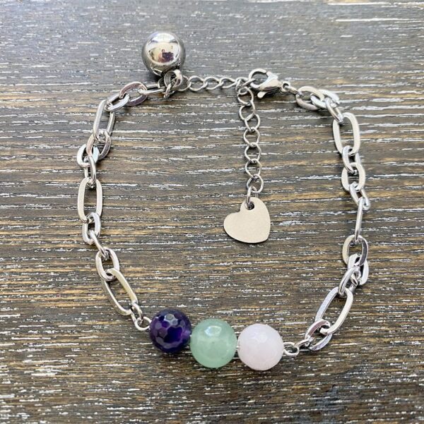 10mm ball charm bracelet with crystal