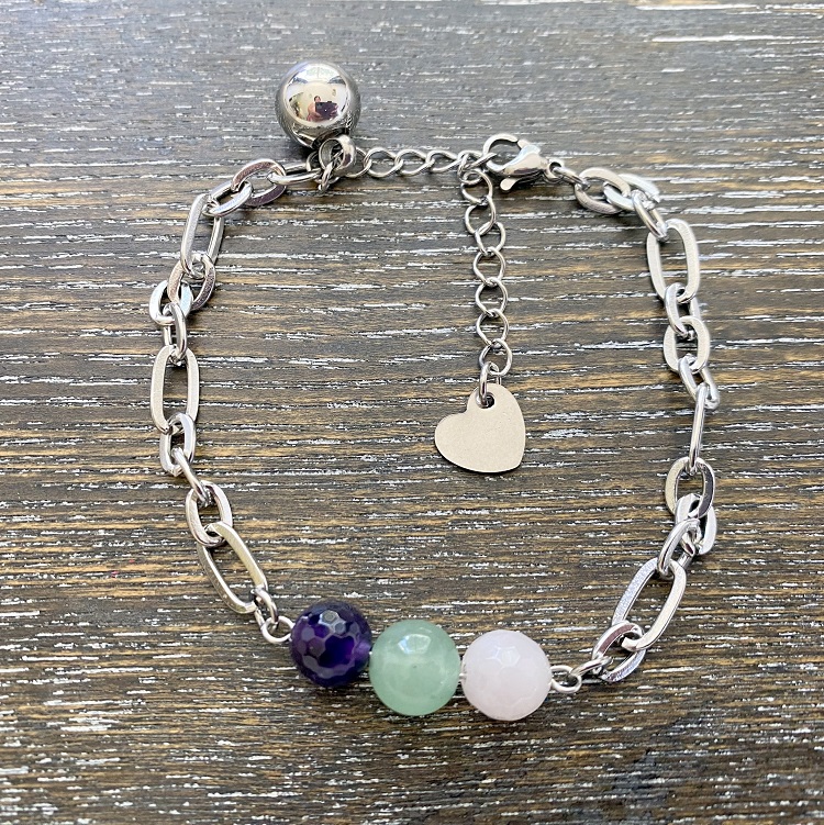 10mm ball charm bracelet with crystal