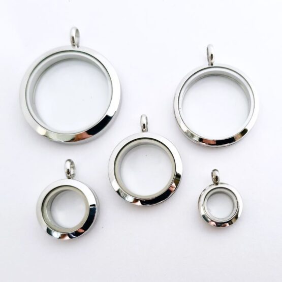 Floating glass memory lockets x 5 sizing options