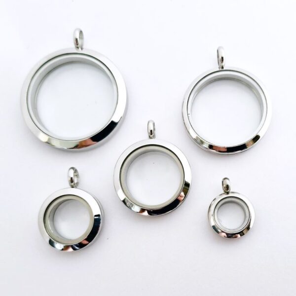 Floating glass memory lockets x 5 sizing options