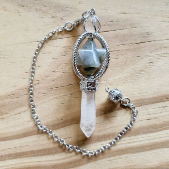 Labradorite Merkabah with point Pendulum