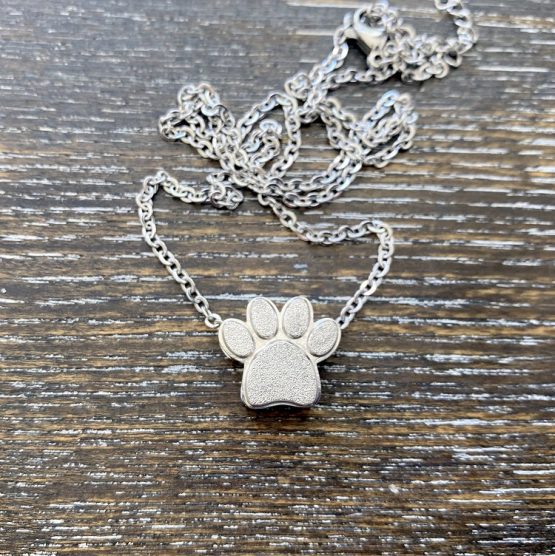 Sandblasted Paw print memorial keepsake