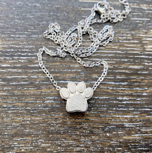 Sandblasted Paw print memorial keepsake