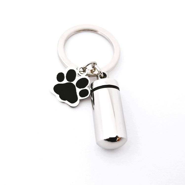 urn with pawprint keyring