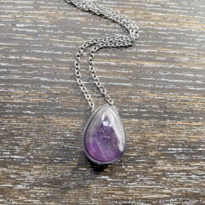 Amethyst Teardrop memorial pendant