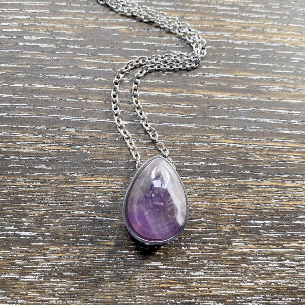 Amethyst Teardrop memorial pendant