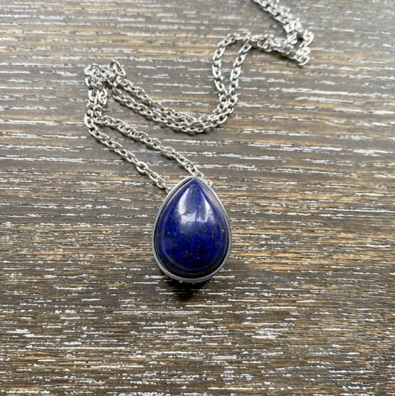 Lapis Lazuli teardrop memorial pendant