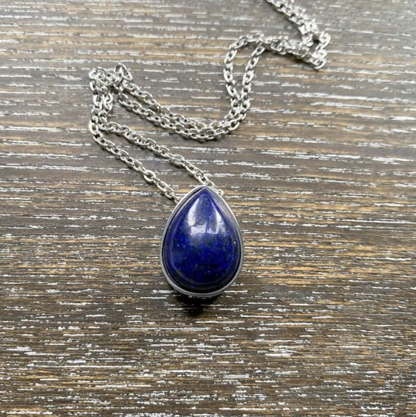 Lapis Lazuli teardrop memorial pendant