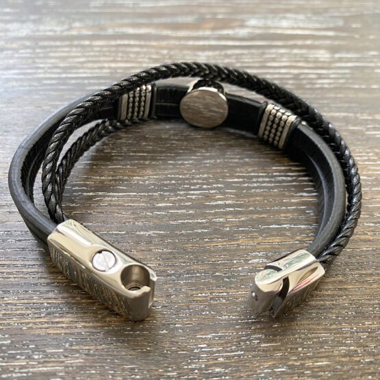 3 x leather cuff with star back
