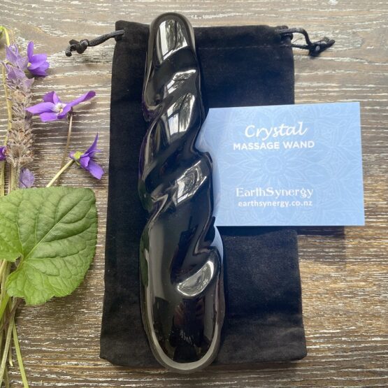 Large Obsidian wand with a twist