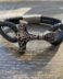 Thor's Hammer leather memorial bracelet