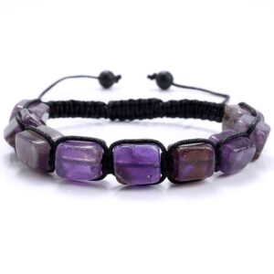 Chunky Amethyst bracelet on cord