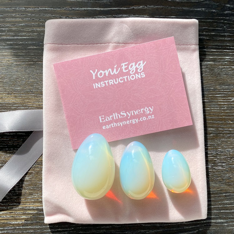 Undrilled Opalite yoni egg set