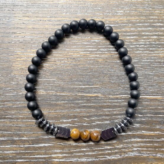 Onyx Hematite & Tigers Eye bracelet