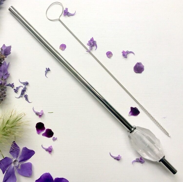 Clear Quartz Elixir Straw