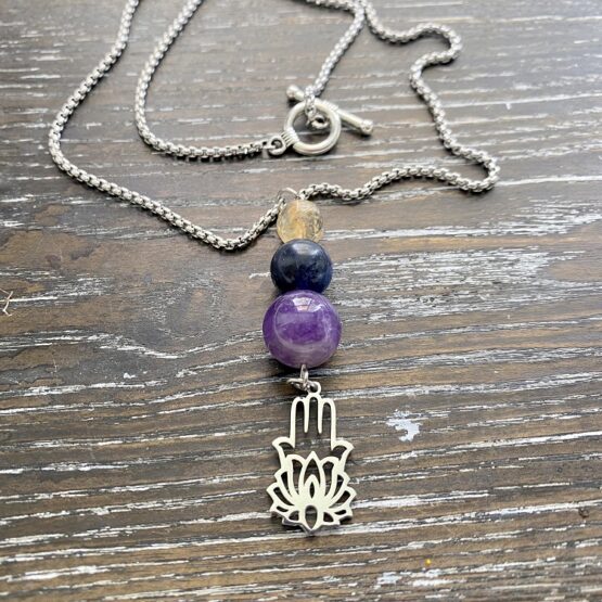 Emotional balance crystal drop necklace