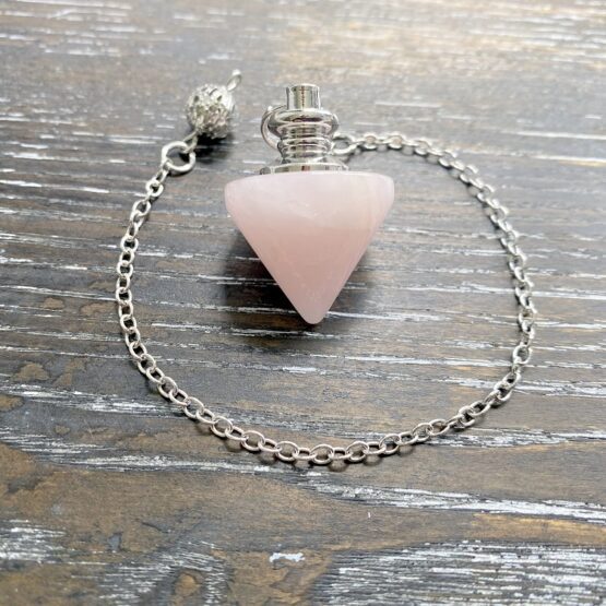 Rose Quartz wide cone pendulum