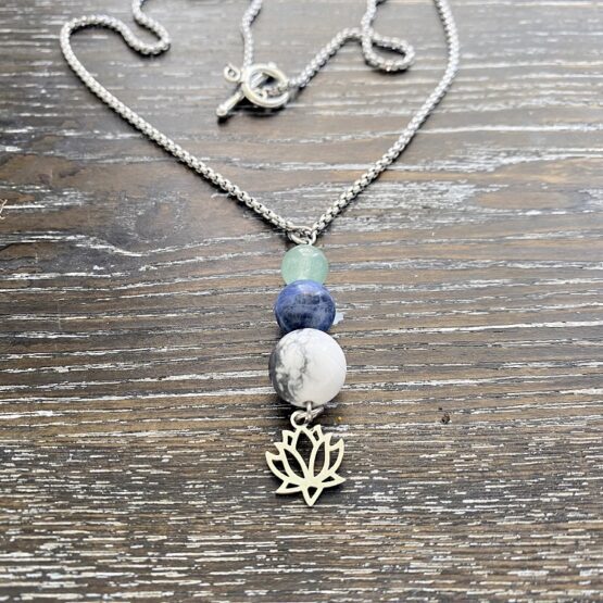 calming crystal drop necklace
