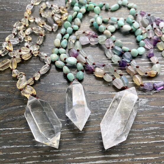 Clear Quartz point pendants