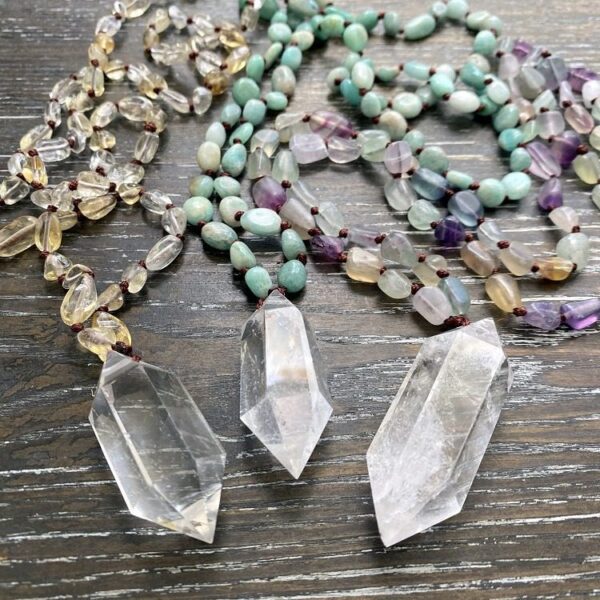 Clear Quartz point pendants