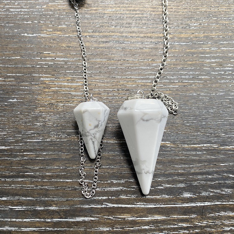 Howlite large & small faceted pendulums