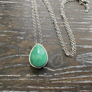 Jade teardrop Memorial pendant