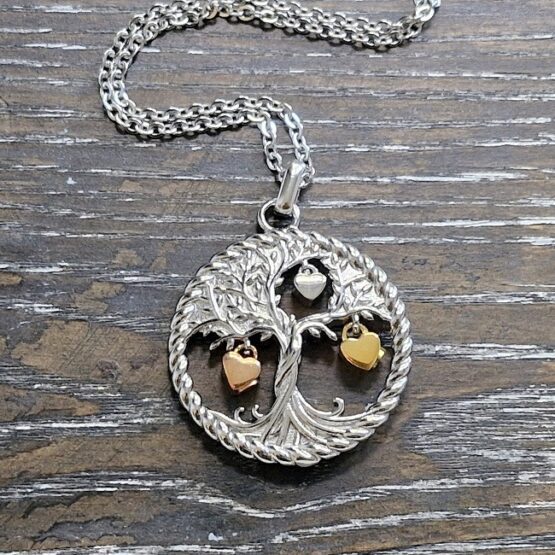 Tree of life 3 hearts memorial pendant