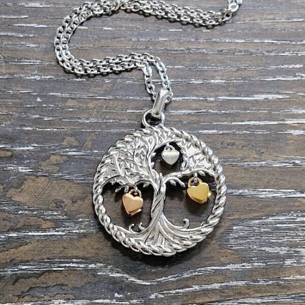 Tree of life 3 hearts memorial pendant