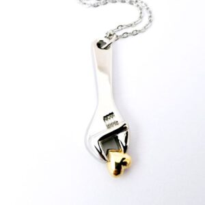 Wrench with heart Memorial Pendant