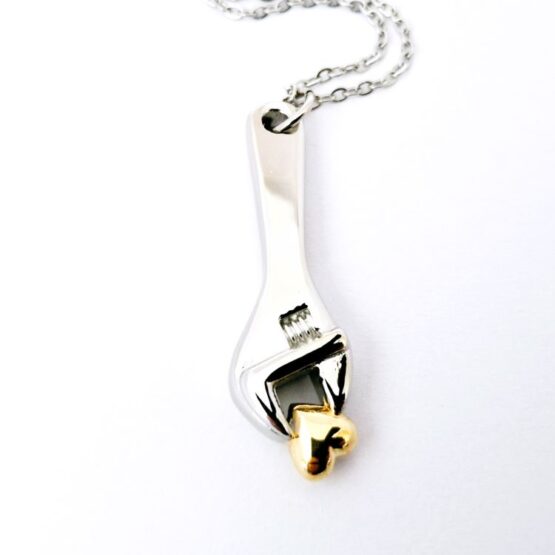 Wrench with heart Memorial Pendant