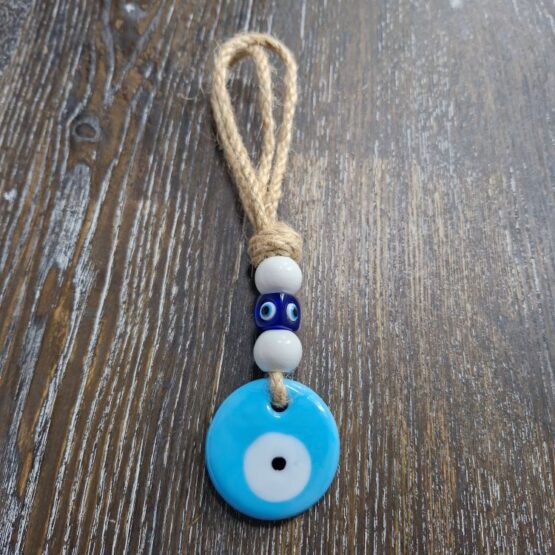 4cm Light Blue ceramic Evil eye wall hanging