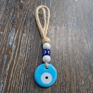 4cm Light Blue ceramic Evil eye wall hanging