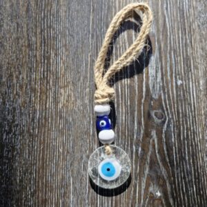 4cm clear glass evil eye