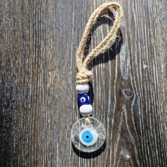 4cm clear glass evil eye
