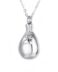 teardrop with raised paw memorial pendant