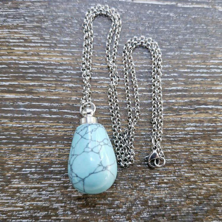 Blue Howlite memorial pendant