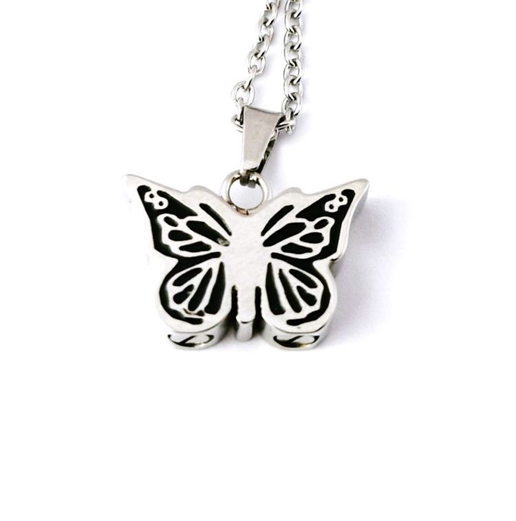 Butterfly double memorial pendant