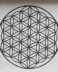 Flower of Life grid on white velvet