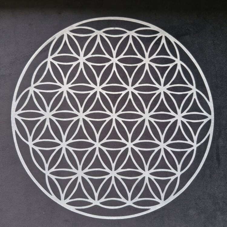 Flower of life grid on Black velvet