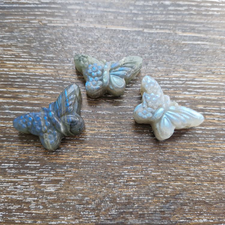 3 x butterflies Labradorite