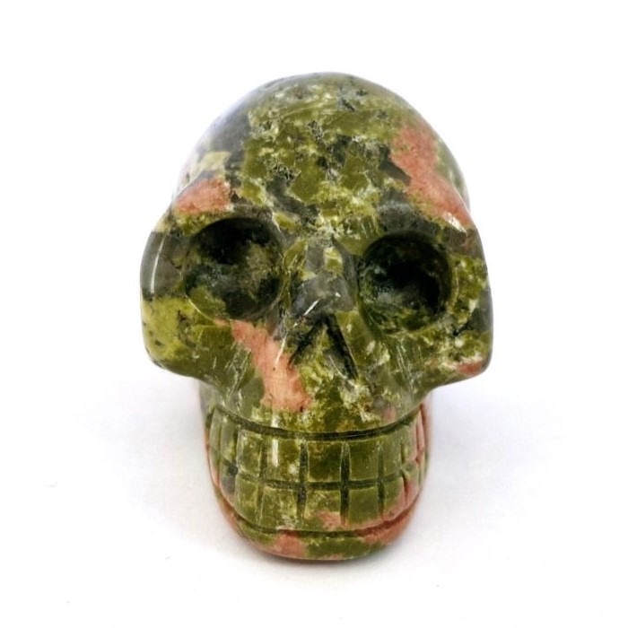 Skull carving Unakite