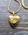 2 paw heart gold memorial pendant