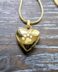 2 paw in heart gold memorial pendant