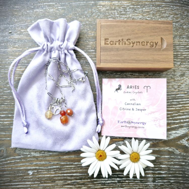 Aries crystal necklace package