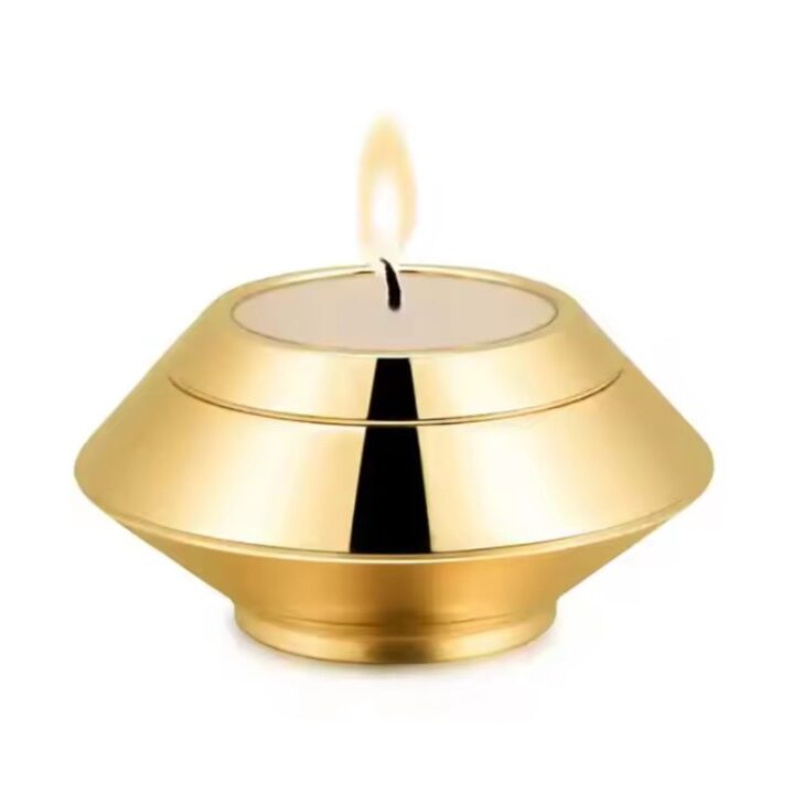 Gold candle urn closed